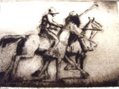 La Partie De Polo - SCARCE ETCHING.  SOLD