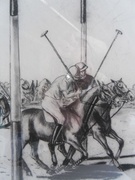 Pair of Charcoal Polo Drawings - Image 2